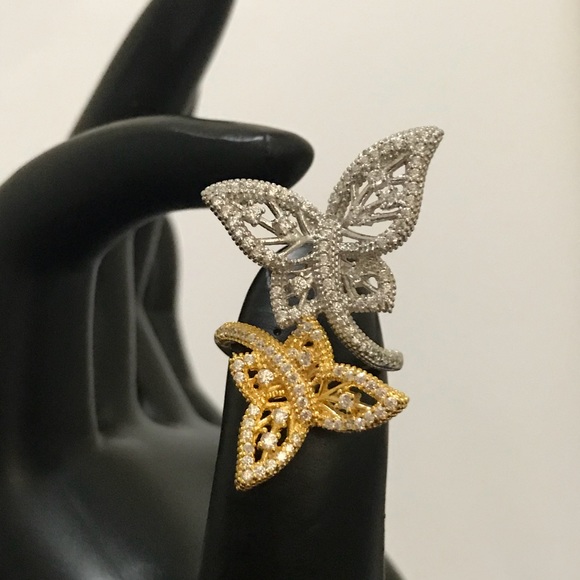 TWO-TONE Butterfly FASHION RING - Picture 4 of 8